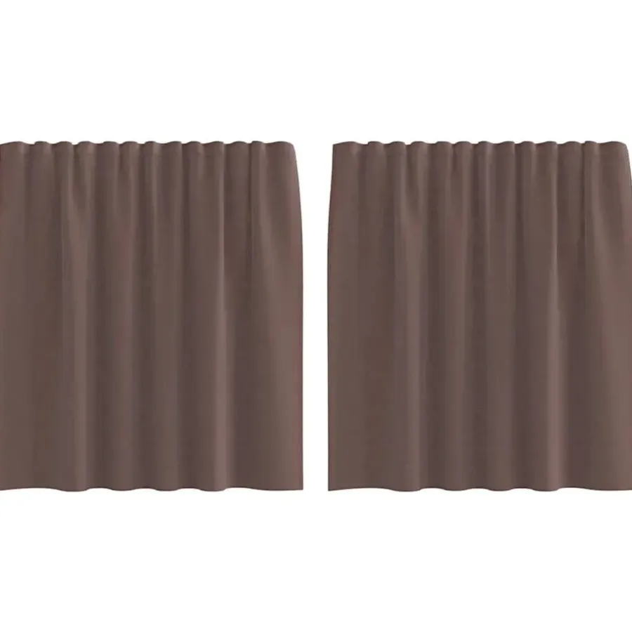 Kant &Amp; Klaar Gordijnen-vidaXL Gordijnen van voile met roedezakken - Bruin - 140x140 cm - Stof - 2 Stuks