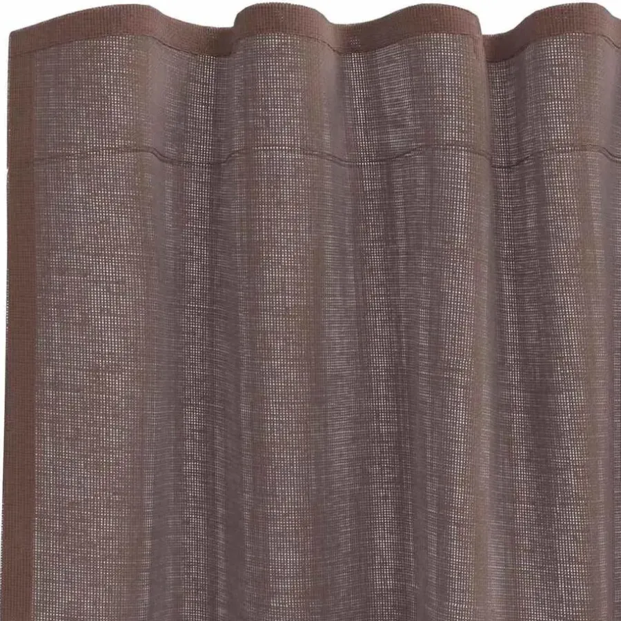 Kant &Amp; Klaar Gordijnen-vidaXL Gordijnen van voile met roedezakken - Bruin - 140x140 cm - Stof - 2 Stuks