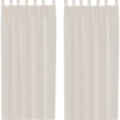 Kant &Amp; Klaar Gordijnen-vidaXL Gordijnen van voile met lussen - Crème - 140x225 cm - Stof - 2 Stuks