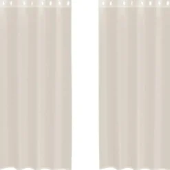 vidaXL Gordijnen van voile met ringen - Crème - 140x225 cm - Stof - 2 Stuks