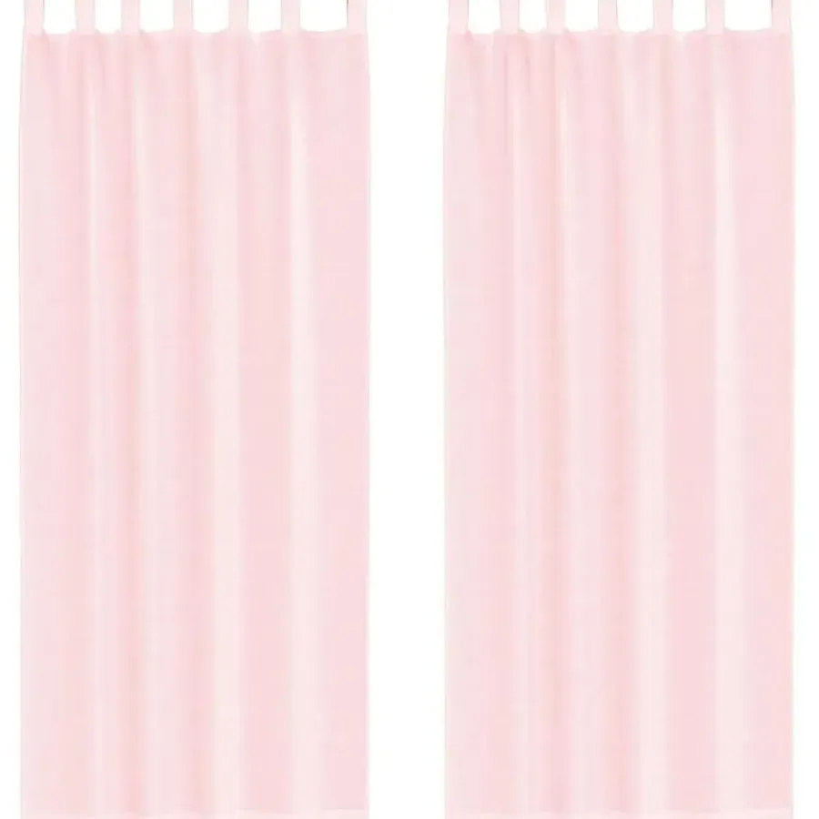 Kant &Amp; Klaar Gordijnen-vidaXL Gordijnen van voile met lussen - Lichtroze - 140x260 cm - Stof - 2 Stuks