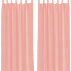 vidaXL Gordijnen van voile met lussen - Roze - 140x245 cm - Stof - 2 Stuks