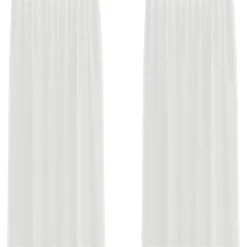 Gordijnen|Kant &Amp; Klaar Gordijnen-vidaXL Gordijnen van voile met roedezakken - Wit - 140x225 cm - Stof - 2 Stuks