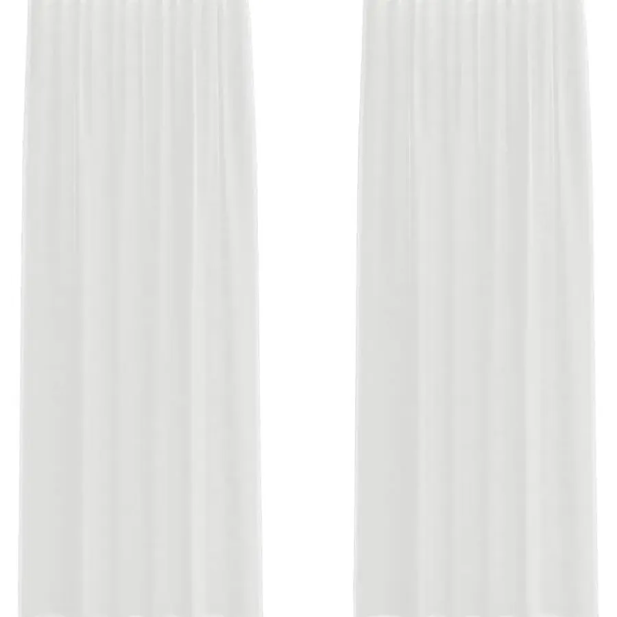 Gordijnen|Kant &Amp; Klaar Gordijnen-vidaXL Gordijnen van voile met roedezakken - Wit - 140x225 cm - Stof - 2 Stuks