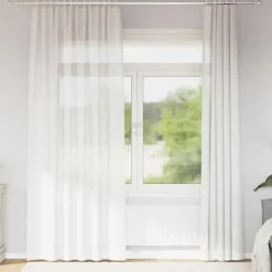 Gordijnen|Kant &Amp; Klaar Gordijnen-vidaXL Gordijnen van voile met roedezakken - Wit - 140x225 cm - Stof - 2 Stuks