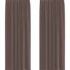 Kant &Amp; Klaar Gordijnen-vidaXL Gordijnen van voile met roedezakken - Bruin - 140x260 cm - Stof - 2 Stuks