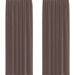 Kant &Amp; Klaar Gordijnen-vidaXL Gordijnen van voile met roedezakken - Bruin - 140x260 cm - Stof - 2 Stuks