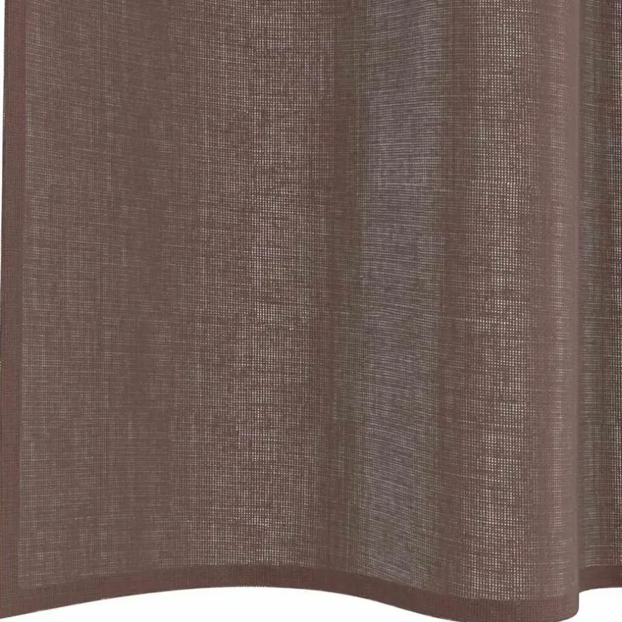 Kant &Amp; Klaar Gordijnen-vidaXL Gordijnen van voile met roedezakken - Bruin - 140x260 cm - Stof - 2 Stuks