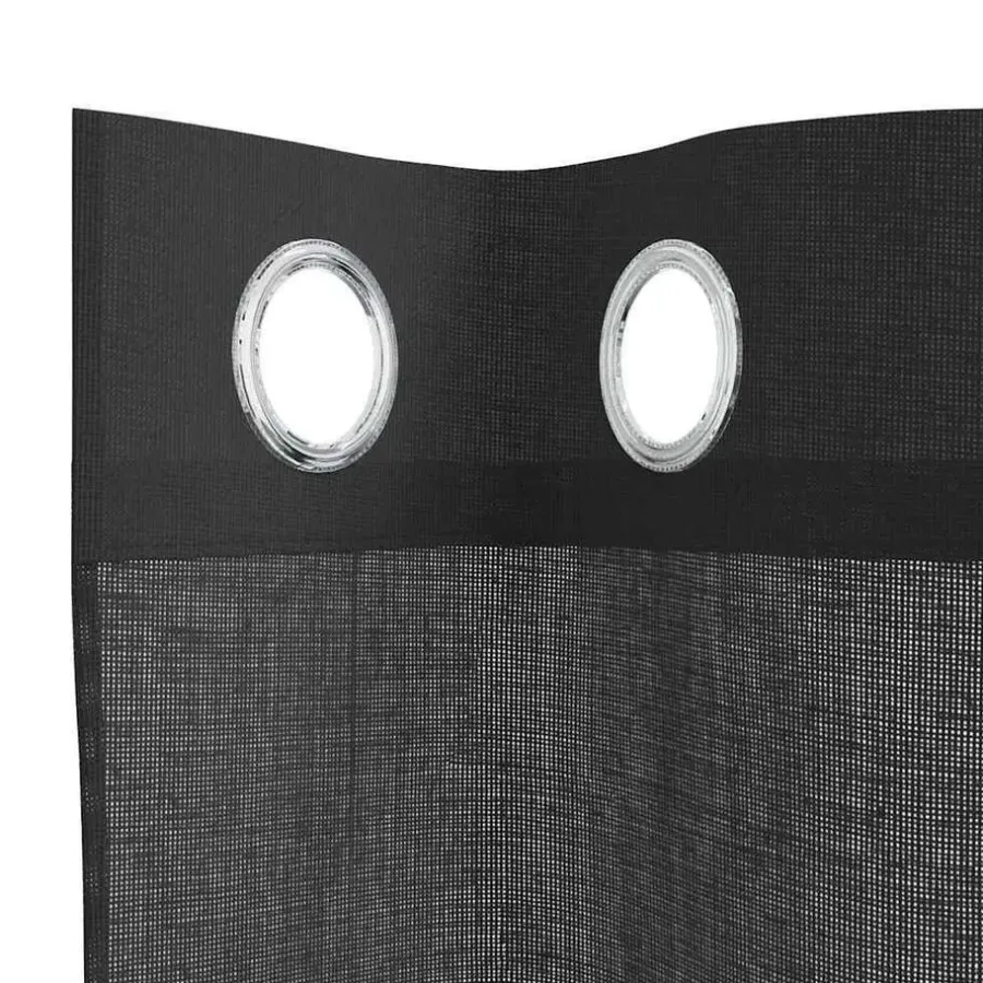 Kant &Amp; Klaar Gordijnen-vidaXL Gordijnen van voile met ringen - Zwart - 140x300 cm - Stof - 2 Stuks