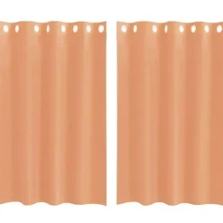 Kant &Amp; Klaar Gordijnen-vidaXL Gordijnen van voile met ringen - Terracotta - 140x175 cm - Stof - 2 Stuks