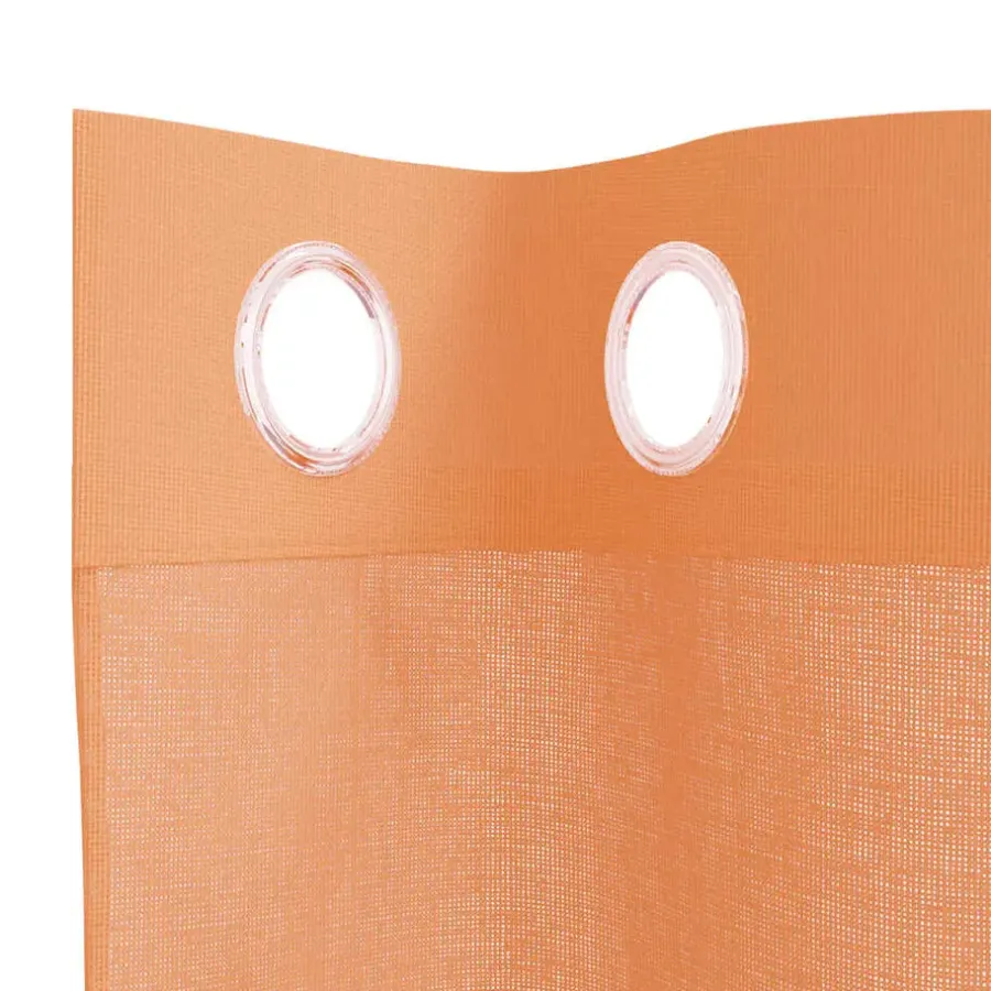 Kant &Amp; Klaar Gordijnen-vidaXL Gordijnen van voile met ringen - Terracotta - 140x175 cm - Stof - 2 Stuks
