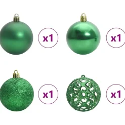 Kerstballen-vidaXL Kerstballen met 150 LED - 61-delig - Ø3/4/6 cm - Multikleur - Kunststof
