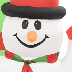 Kerstverlichting-vidaXL Kerstboog kerstman en sneeuwpop opblaasbaar LED 223 cm