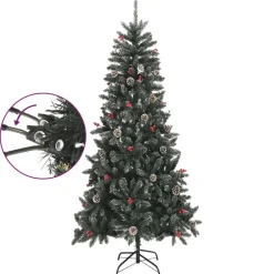 Kerstbomen-vidaXL kerstboom met standaard 240 cm PVC groen