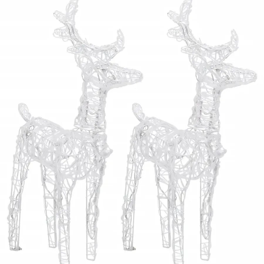 vidaXL Kerstversiering rendieren en slee 320 LED's acryl