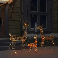 vidaXL Kerstversiering rendierfamilie 300 LED's meerkleurig acryl