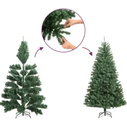 vidaXL Kunstkerstboom met standaard 210 cm PET groen