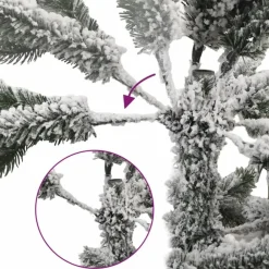 vidaXL Kunstkerstboom met scharnieren en sneeuw 180 cm