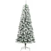 vidaXL Kunstkerstboom met scharnieren en sneeuw 240 cm
