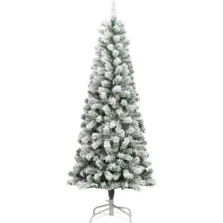 vidaXL Kunstkerstboom met scharnieren en sneeuw 240 cm
