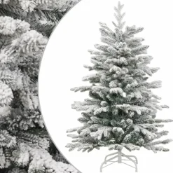 Kerstbomen-vidaXL Kunstkerstboom met scharnieren en sneeuw 150 cm