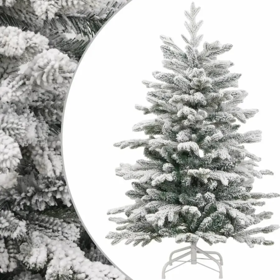 Kerstbomen-vidaXL Kunstkerstboom met scharnieren en sneeuw 150 cm
