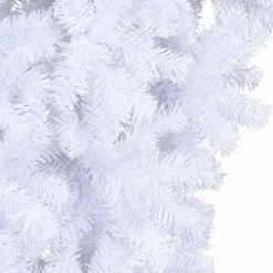 Kerstbomen-vidaXL Kunstkerstboom met standaard omgekeerd 210 cm wit