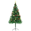 vidaXL Kunstkerstboom met verlichting en kerstballen 180 cm groen