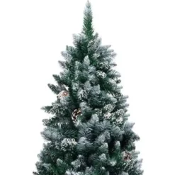 vidaXL Kunstkerstboom met dennenappels en witte sneeuw 150 cm