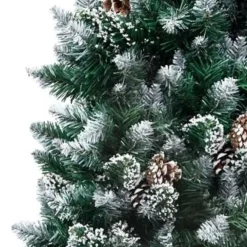 vidaXL Kunstkerstboom met dennenappels en witte sneeuw 150 cm