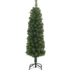 Kerstbomen-vidaXL Kunstkerstboom met standaard smal 120 cm PVC groen