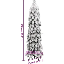 Kerstbomen-vidaXL Kunstkerstboom met verlichting en sneeuw 80 LED's 150 cm