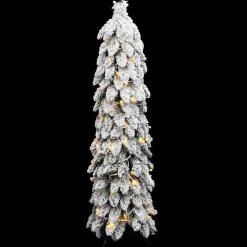 Kerstbomen-vidaXL Kunstkerstboom met verlichting en sneeuw 80 LED's 150 cm