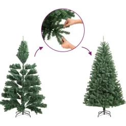 Kerstbomen-vidaXL Kunstkerstboom met verlichting en sneeuw 80 LED's 150 cm