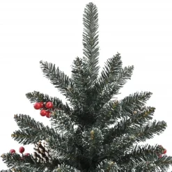 Kerstbomen-vidaXL Kunstkerstboom met standaard 180 cm PVC groen