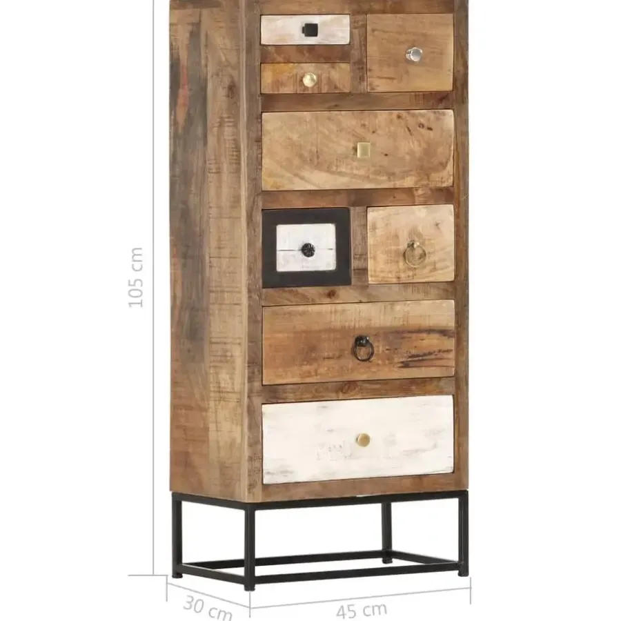 Ladekasten|Ladekasten-vidaXL Ladekast 45x30x105 cm massief gerecycled hout