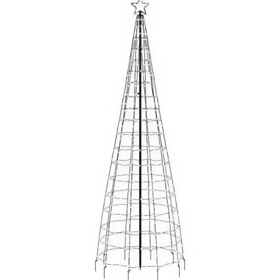 Kerstverlichting-vidaXL LED-kerstboom met spikes 570 LEDs koud wit 300 cm