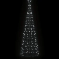 Kerstverlichting-vidaXL LED-kerstboom met spikes 570 LEDs koud wit 300 cm