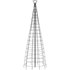 Kerstverlichting-vidaXL LED-kerstboom met spikes 570 LEDs koud wit 300 cm