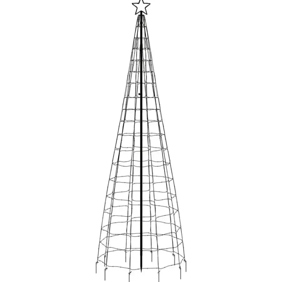 Kerstverlichting-vidaXL LED-kerstboom met spikes 570 LEDs koud wit 300 cm