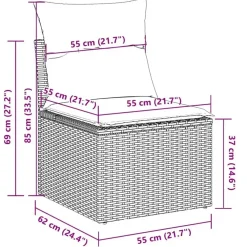 Loungebanken-vidaXL Loungebank 2 zits met crème kussens en salontafel - Zwart 110x62x69 cm