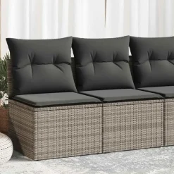 Loungebanken-vidaXL Loungebank 2 zits met kussens poly rattan - Grijs 110x62x69 cm