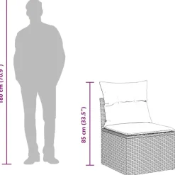 Loungebanken-vidaXL Loungebank 2 zits met kussens poly rattan - Grijs - 110x62x69 cm