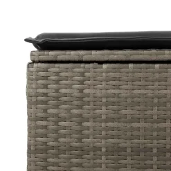 Loungebanken-vidaXL Loungebank voor 2 met kussens poly rattan - Grijs krukken 110x55x37 cm