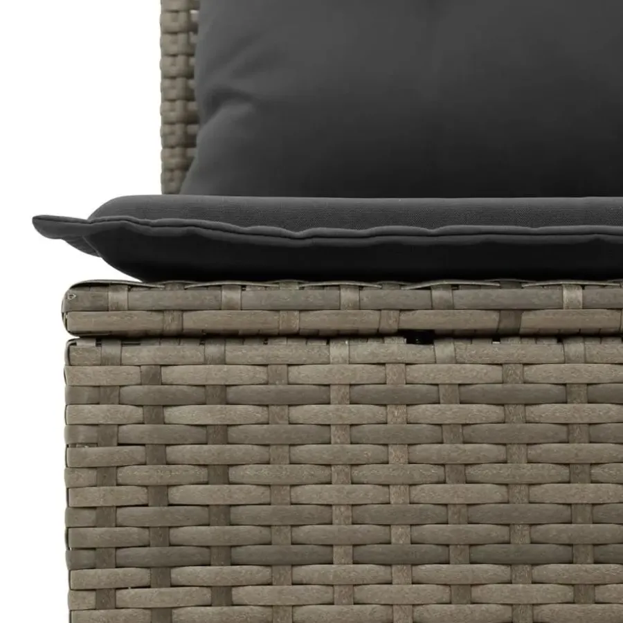 vidaXL Loungeset met 4 kussens - hout armsteun & salontafel - Grijs - 6 stuks
