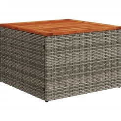 vidaXL Loungeset met kussens - hout armsteun & salontafel - Grijs - 6 stuks