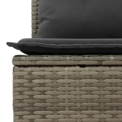 vidaXL Loungeset met kussens - hout armsteun & salontafel - Grijs - 6 stuks