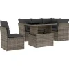 Loungesets-vidaXL Loungeset voor 5 met kussens & verstelbaar salontafel - Gris - 6 stuks