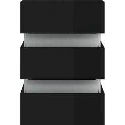Nachtkastjes|Nachtkastjes-vidaXL Nachtkastje LED 45x35x67 cm bewerkt hout hoogglans zwart