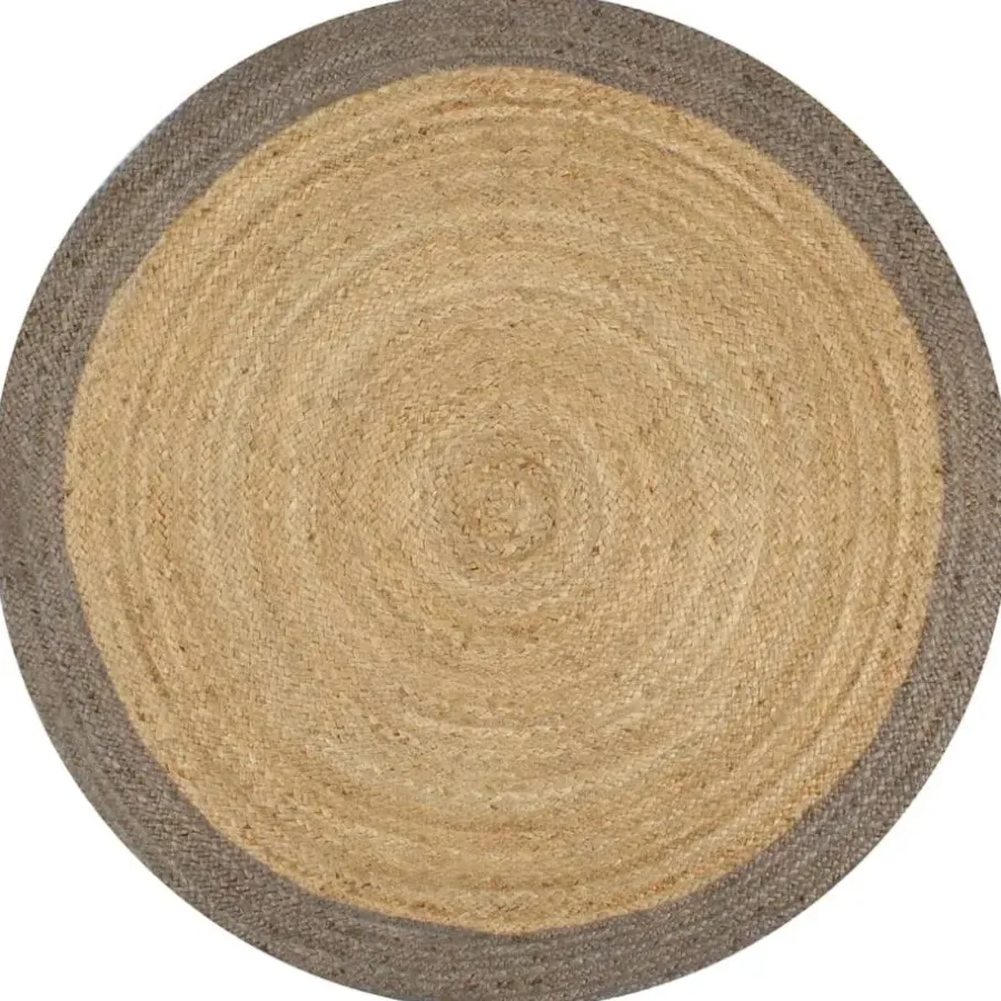 vidaXL Rond Tapijt – Grijs Jute – Ø150 cm – Duurzaam & Natuurlijk